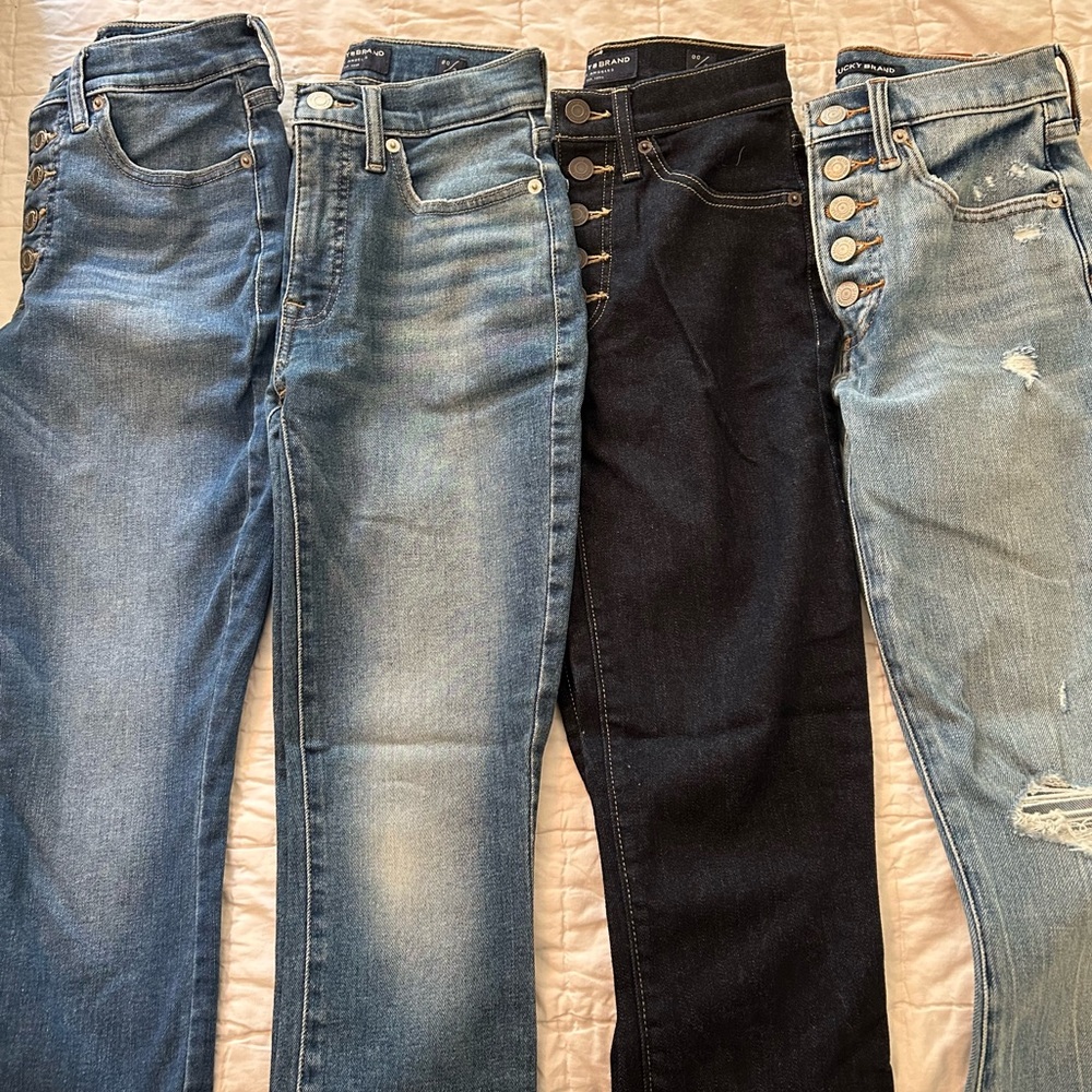 Lucky Brand Bridgette High Rise Skinny Jeans Bundle (4 Pairs)